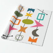 Moderne spiesen uit het midden van de eeuw cadeaupapier (Uitgerold)