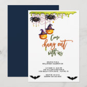 Moderne spin Halloween hang out met ons feest Kaart (Voorkant / Achterkant)
