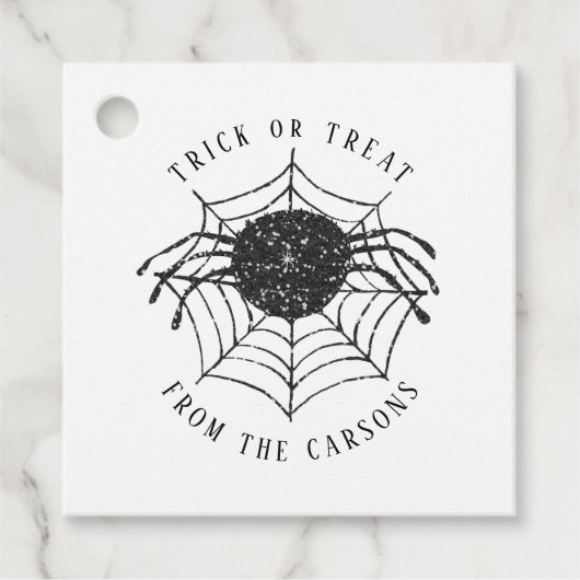 Moderne Spinnen Web Halloween Gifts Decor Bedankjes Labels (Voorkant)