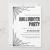 Moderne Spinnenweb Halloween Party Kaart (Voorkant)