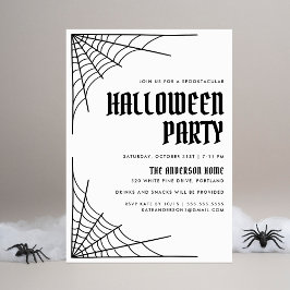 Moderne Spinnenweb Halloween Party Kaart