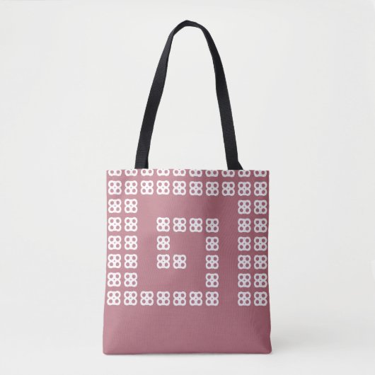 Moderne spiraalvormige abstracte ontwerp op roze g tote bag (Voorkant)