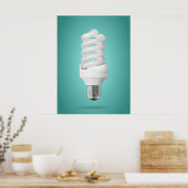 Moderne Spiraalvormige Compacte Fluorescentie Lamp Poster (Keuken)