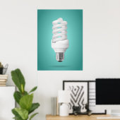 Moderne Spiraalvormige Compacte Fluorescentie Lamp Poster (Thuiskantoor)