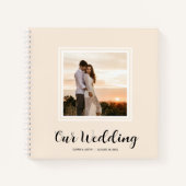 Moderne Spiral Guest Book op Photo Wedding Notitieboek (Voorkant)