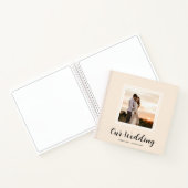 Moderne Spiral Guest Book op Photo Wedding Notitieboek (Binnen)
