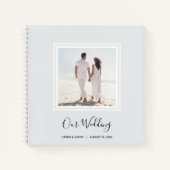 Moderne Spiral Guest Book op Photo Wedding Notitieboek (Voorkant)