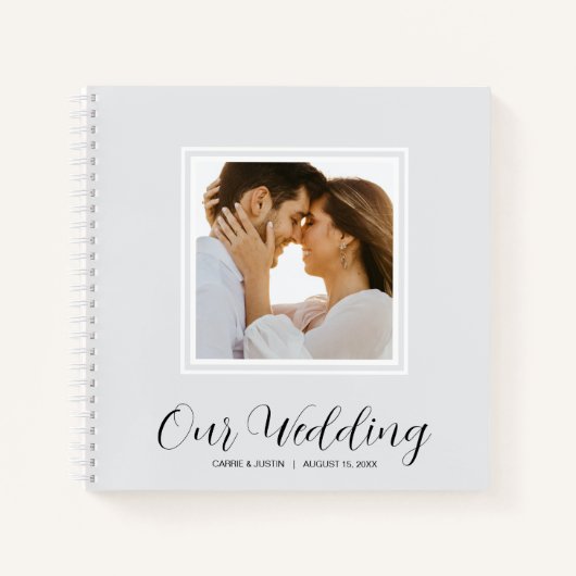 Moderne Spiral Guest Book op Photo Wedding Notitieboek (Voorkant)