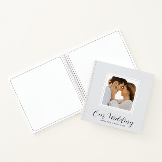 Moderne Spiral Guest Book op Photo Wedding Notitieboek (Binnen)