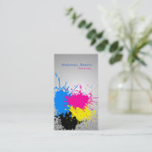 Moderne splash professioneel verfbedrijf visitekaartje (Staand voorkant)