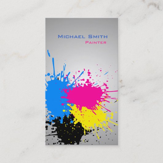 Moderne splash professioneel verfbedrijf visitekaartje (Voorkant)