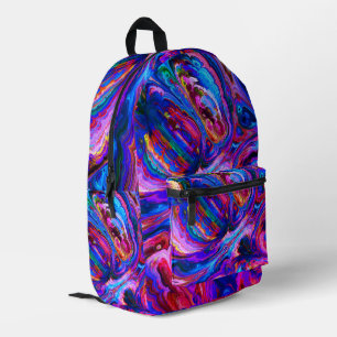 Moderne Splash van Paarse Hue Paints Bedrukte Rugzak