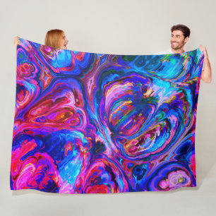 Moderne Splash van Paarse Hue Paints Fleece Deken