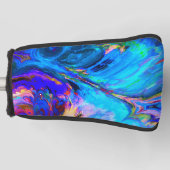 Moderne Splash van Paarse Hue Paints Golfheadcover (Voorkant)