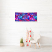 Moderne Splash van Paarse Hue Paints Spandoek (Insitu)