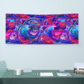 Moderne Splash van Paarse Hue Paints Spandoek (Beurs)