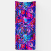 Moderne Splash van Paarse Hue Paints Spandoek (Verticaal)