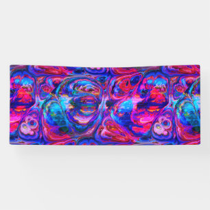 Moderne Splash van Paarse Hue Paints Spandoek