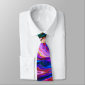 Moderne Splash van Paarse Hue Paints Stropdas (Gebonden)