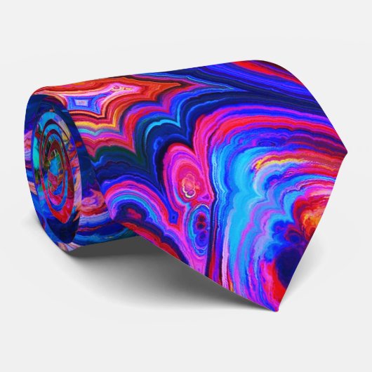 Moderne Splash van Paarse Hue Paints Stropdas (Opgerold)