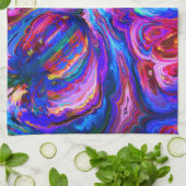 Moderne Splash van Paarse Hue Paints Theedoek (Gevouwen)