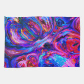 Moderne Splash van Paarse Hue Paints Theedoek (Horizontaal)