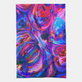 Moderne Splash van Paarse Hue Paints Theedoek (Verticaal)