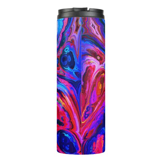 Moderne Splash van Paarse Hue Paints Thermosbeker (Achterkant)