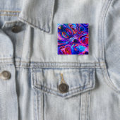 Moderne Splash van Paarse Hue Paints Vierkante Button 5,1 Cm (In situ)
