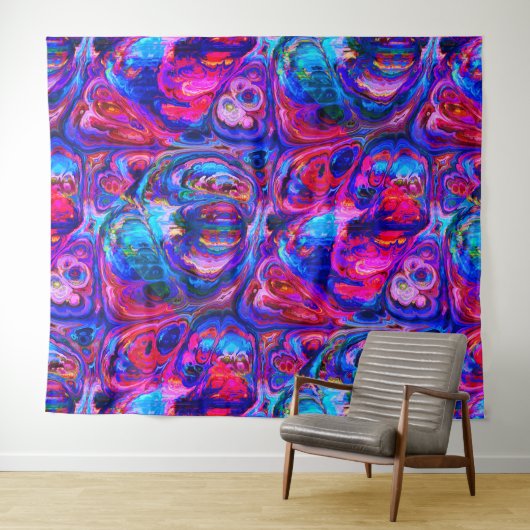 Moderne Splash van Paarse Hue Paints Wandkleed (In Situ (horizontaal))