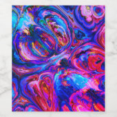 Moderne Splash van Paarse Hue Paints Wijn Etiket (Enkel label)