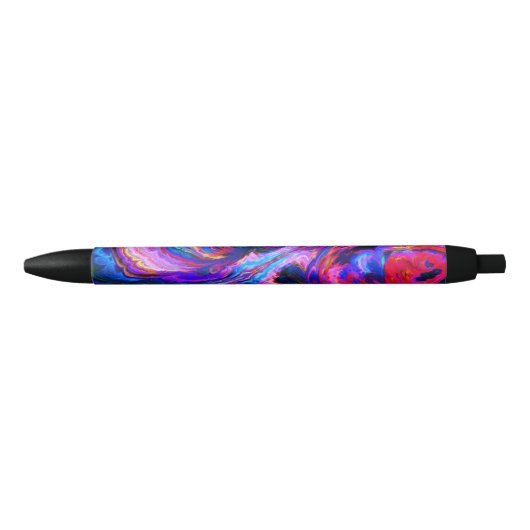 Moderne Splash van Paarse Hue Paints Zwarte Inkt Pen (Voorkant)