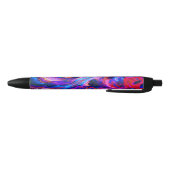 Moderne Splash van Paarse Hue Paints Zwarte Inkt Pen (Bodem)