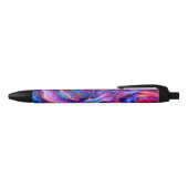 Moderne Splash van Paarse Hue Paints Zwarte Inkt Pen (Bovenkant)