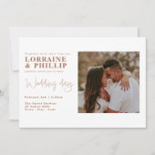 Moderne Split Layout met Fotobruiloft Kaart (Voorkant)