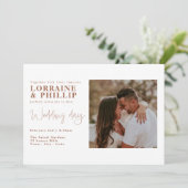 Moderne Split Layout met Fotobruiloft Kaart (Staand voorkant)