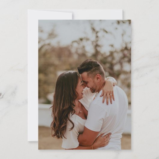 Moderne Split Layout met Fotobruiloft Kaart (Achterkant)