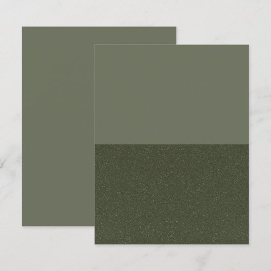 Moderne Split Mosgroene Platte Save The Date Kaart (Voorkant / Achterkant)