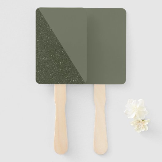Moderne Split Moss Green Event Fan Handwaaier (Voorkant en achterkant)