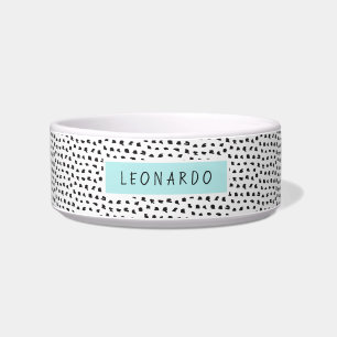 Moderne splotchy-patroon Gepersonaliseerd Aqua Voerbakje
