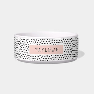 Moderne splotchy-patroon  Gepersonaliseerd  Peach Voerbakje