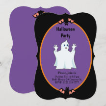 Moderne spook- en vleermuizen Halloween-uitnodigin