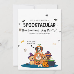 Moderne Spooktacular Howl O Ween Hond Halloween Pa Kaart