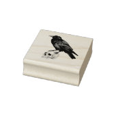 Moderne Spooky  Crow op schedel Rubberstempel (Stempel)