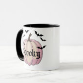 Moderne Spooky Pink Pumpkin Mok (Voorkant links)