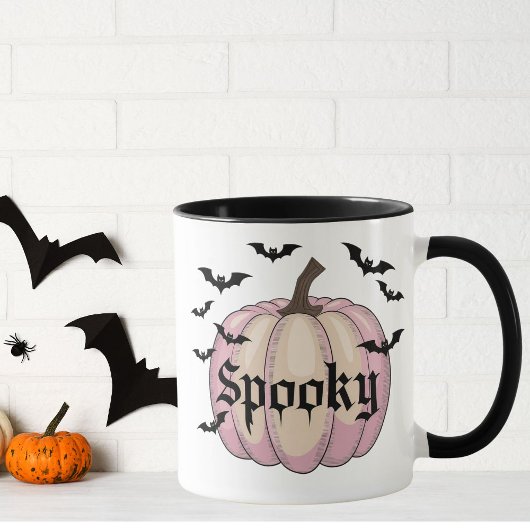 Moderne Spooky Pink Pumpkin Mok