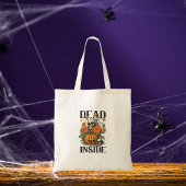 Moderne Spooky schedel en pompoen Halloween Tote Bag