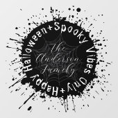 Moderne Spooky Vibes Only Zwart-wit Halloween Raamsticker (Vel)