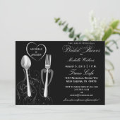 Moderne spoon & Fork Bridal Shower Invitations Kaart (Staand voorkant)