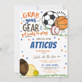 Moderne Sport All Star verjaardagsfeestje Kaart (Voorkant)